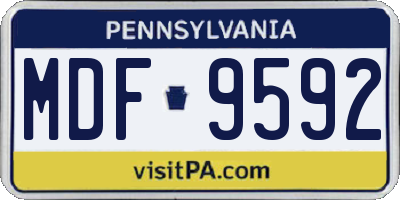 PA license plate MDF9592