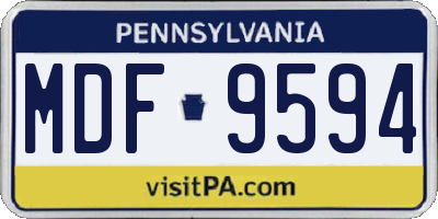 PA license plate MDF9594