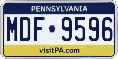 PA license plate MDF9596