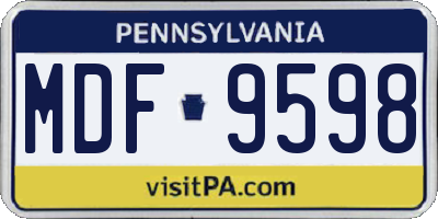 PA license plate MDF9598
