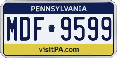 PA license plate MDF9599