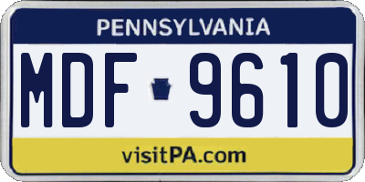 PA license plate MDF9610