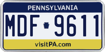 PA license plate MDF9611