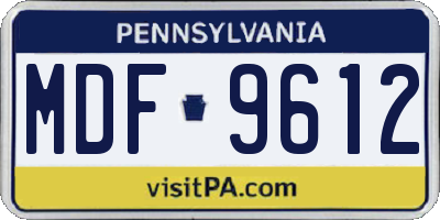 PA license plate MDF9612