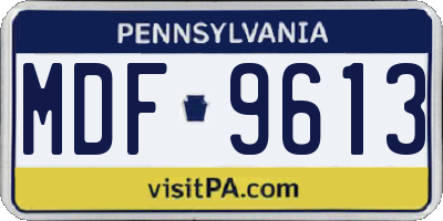 PA license plate MDF9613