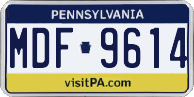 PA license plate MDF9614