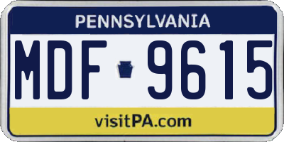 PA license plate MDF9615