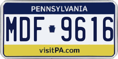 PA license plate MDF9616