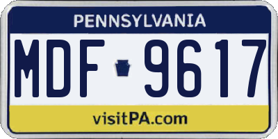 PA license plate MDF9617