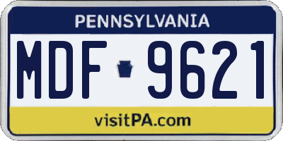 PA license plate MDF9621