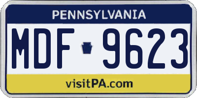 PA license plate MDF9623