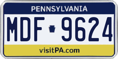PA license plate MDF9624