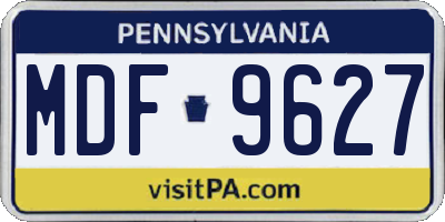 PA license plate MDF9627