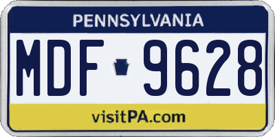 PA license plate MDF9628