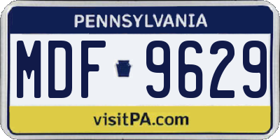 PA license plate MDF9629