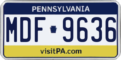 PA license plate MDF9636