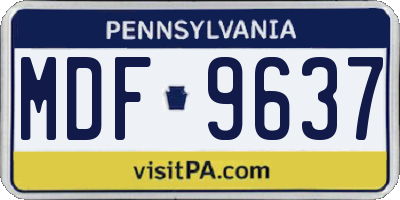 PA license plate MDF9637