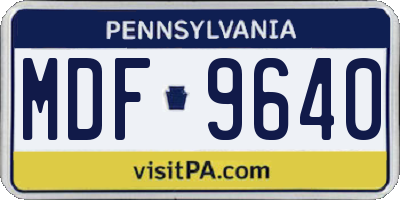 PA license plate MDF9640