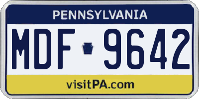 PA license plate MDF9642