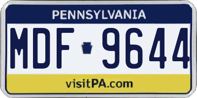 PA license plate MDF9644