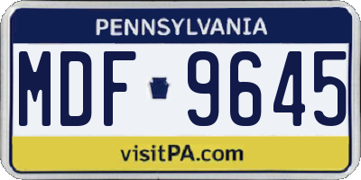 PA license plate MDF9645
