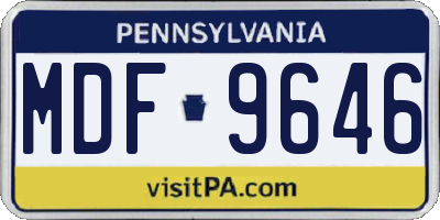 PA license plate MDF9646