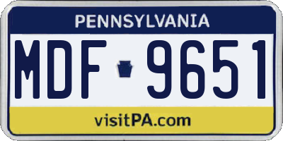 PA license plate MDF9651