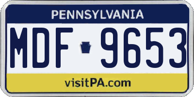 PA license plate MDF9653