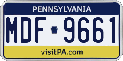 PA license plate MDF9661