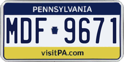 PA license plate MDF9671