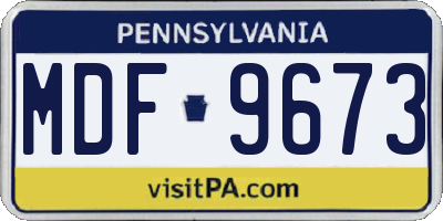 PA license plate MDF9673