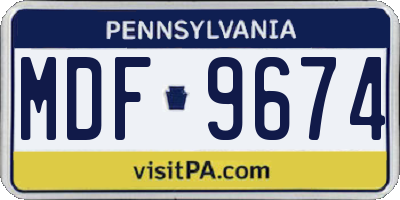 PA license plate MDF9674