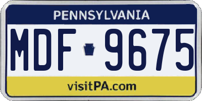 PA license plate MDF9675