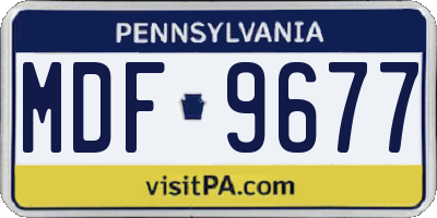 PA license plate MDF9677