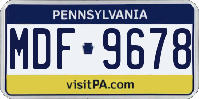PA license plate MDF9678