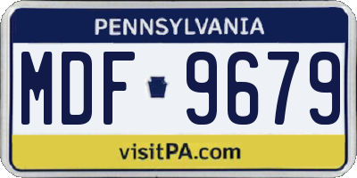 PA license plate MDF9679