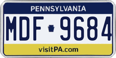 PA license plate MDF9684