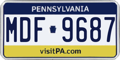 PA license plate MDF9687