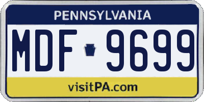 PA license plate MDF9699