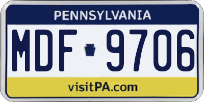 PA license plate MDF9706