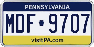 PA license plate MDF9707