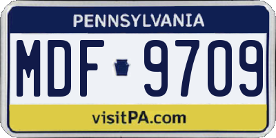 PA license plate MDF9709
