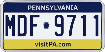 PA license plate MDF9711