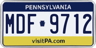 PA license plate MDF9712