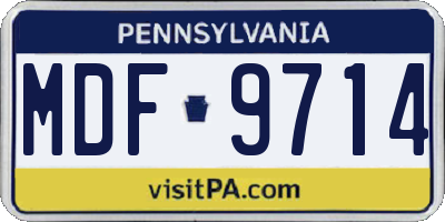 PA license plate MDF9714