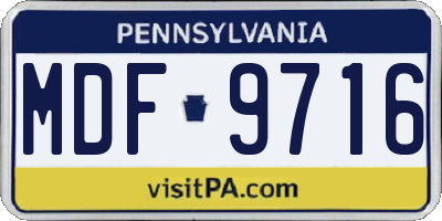 PA license plate MDF9716
