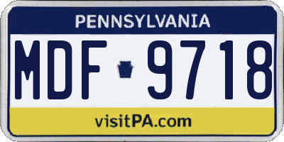 PA license plate MDF9718