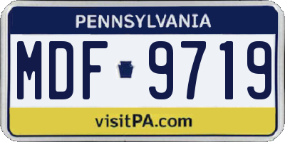 PA license plate MDF9719