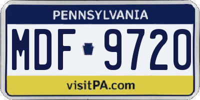 PA license plate MDF9720
