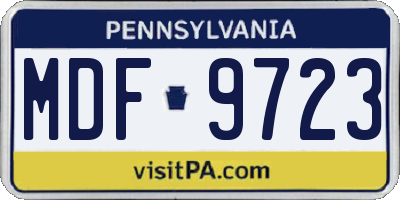 PA license plate MDF9723